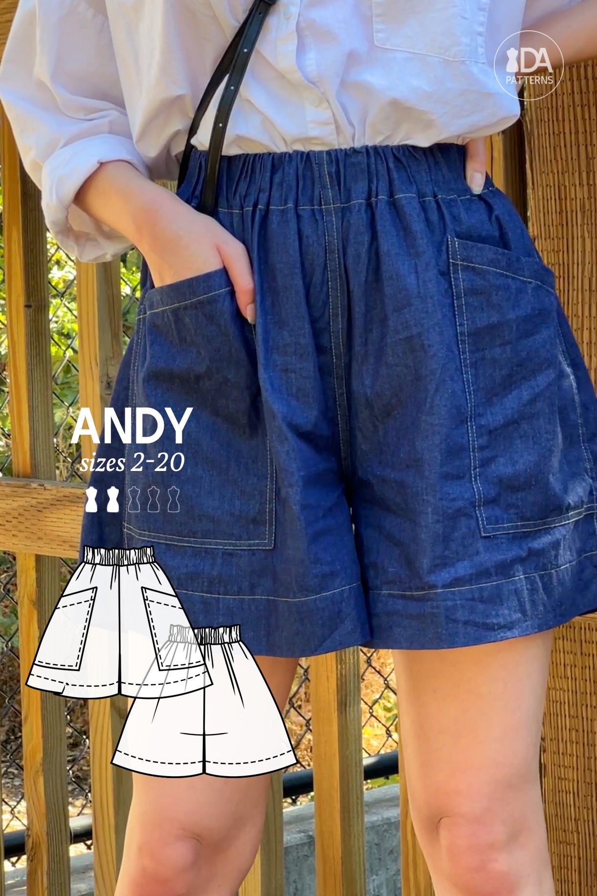 Andy Wide-Leg Shorts Sewing Pattern by Dressmaking Amóre