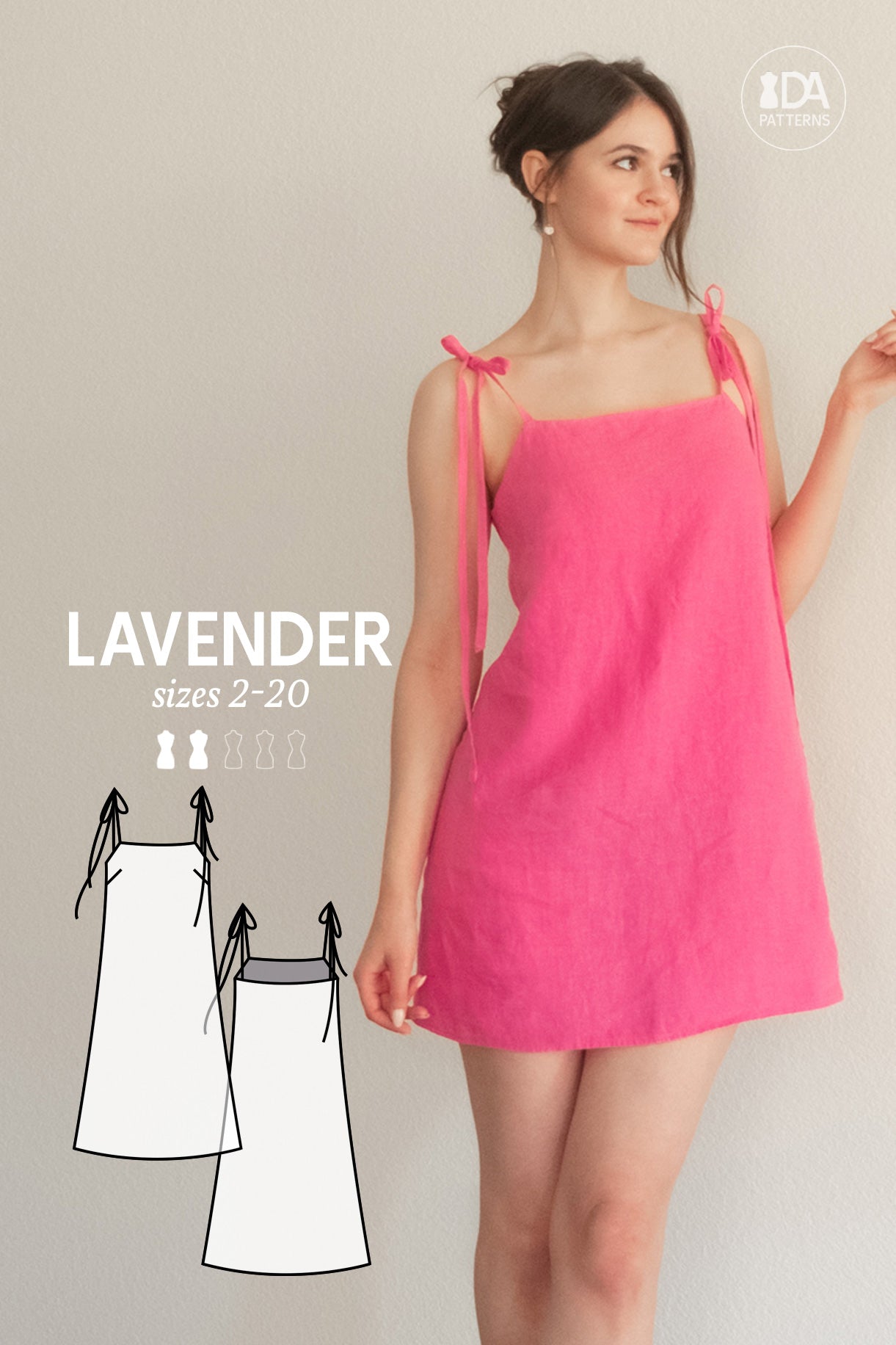 square neck dress sewing pattern LAVENDER Square-Neck Dress Sewing Pattern by Dressmaking Amóre