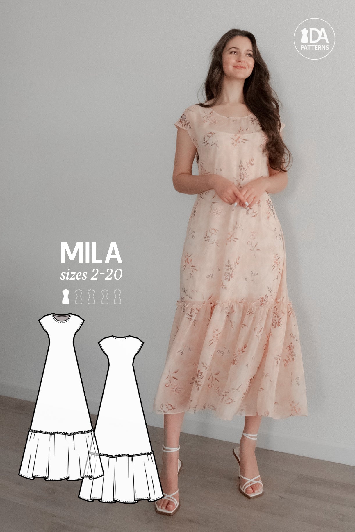 Mila Boho Maxi Dress Sewing Pattern by Dressmaking Amre Mila Boho Maxi Dress Sewing Pattern by Dressmaking Amre