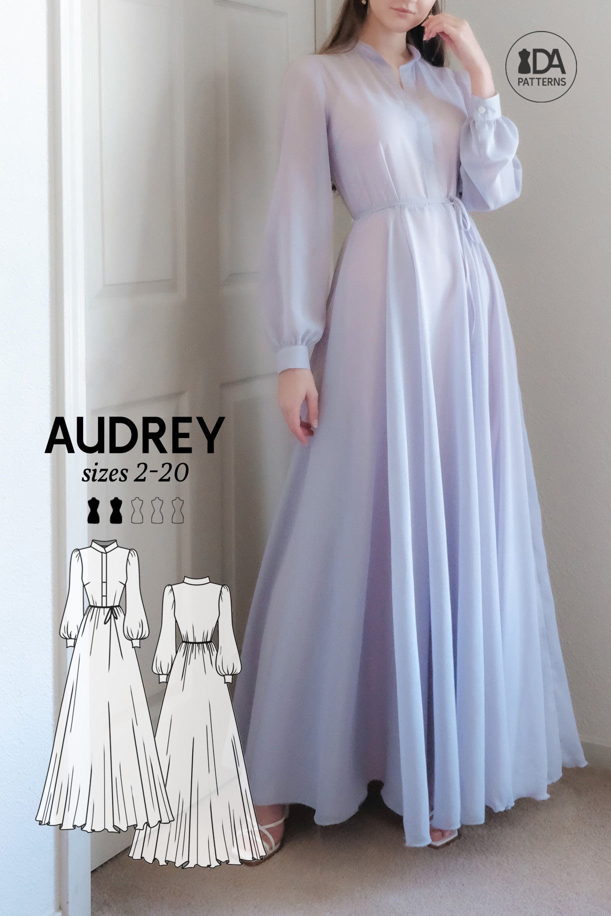 Audrey Balloon-Sleeved Maxi Dress Sewing Pattern by Dressmaking Amre Audrey Balloon-Sleeved Maxi Dress Sewing Pattern by Dressmaking Amre