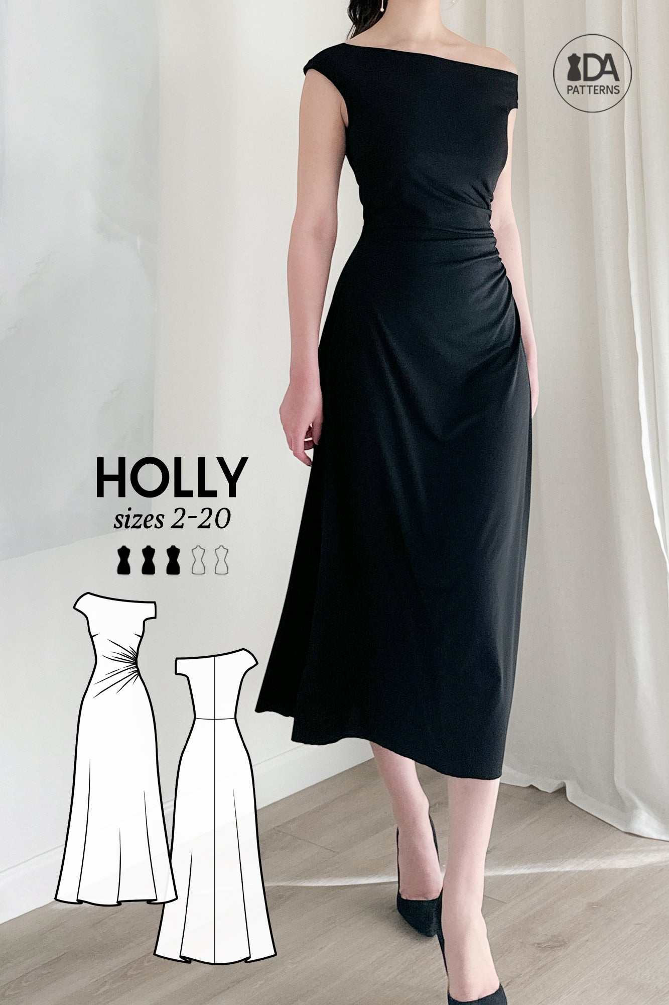 Holly Asymmetric Dress Sewing Pattern by Dressmaking Amre Holly Asymmetric Dress Sewing Pattern by Dressmaking Amre