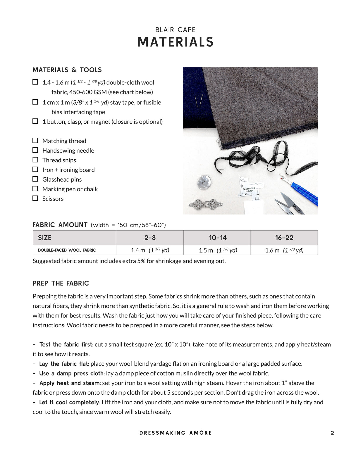 Blair Cape PDF Pattern