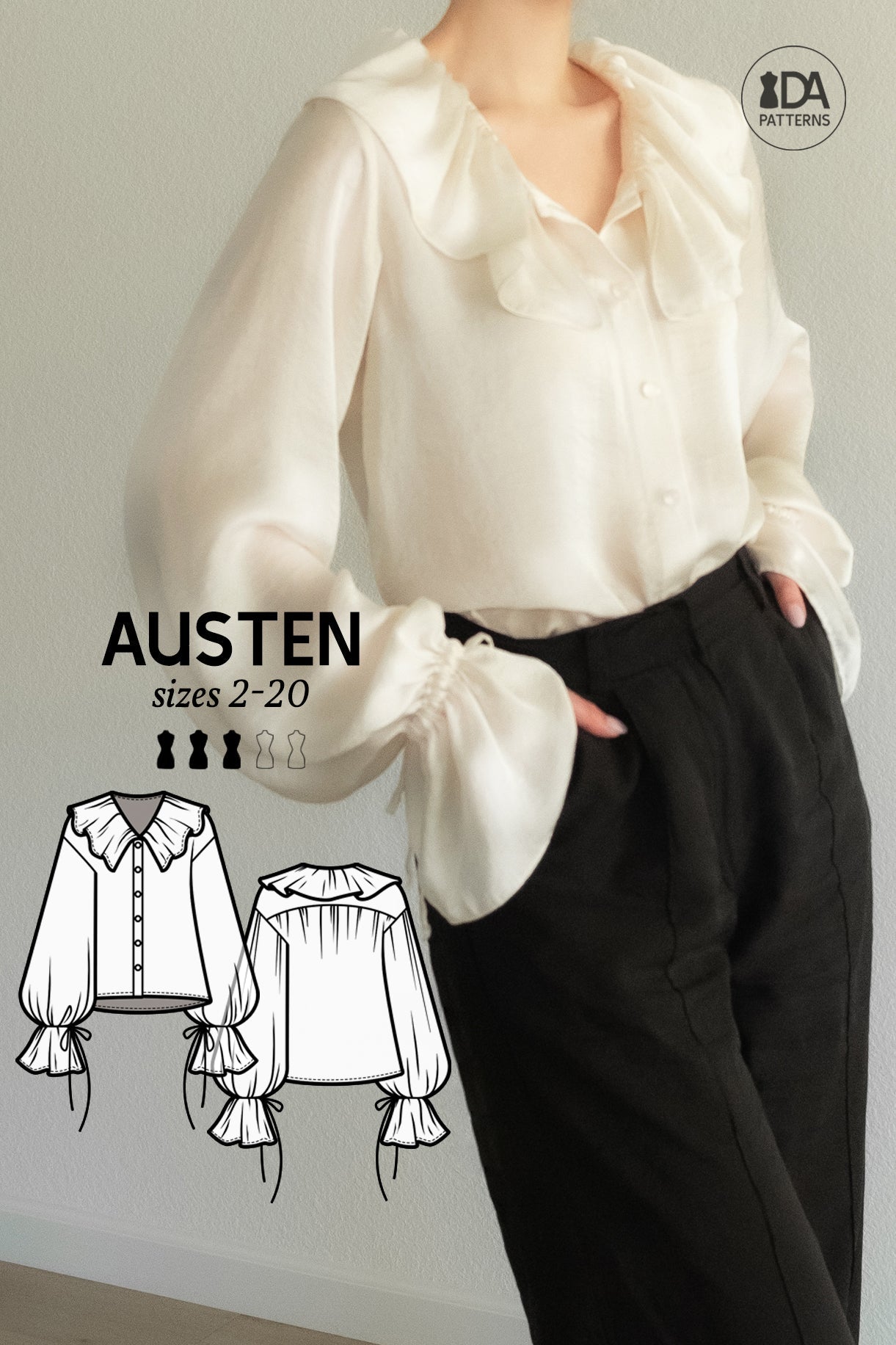Austen Ruffled Top Sewing Pattern by Dressmaking Amóre