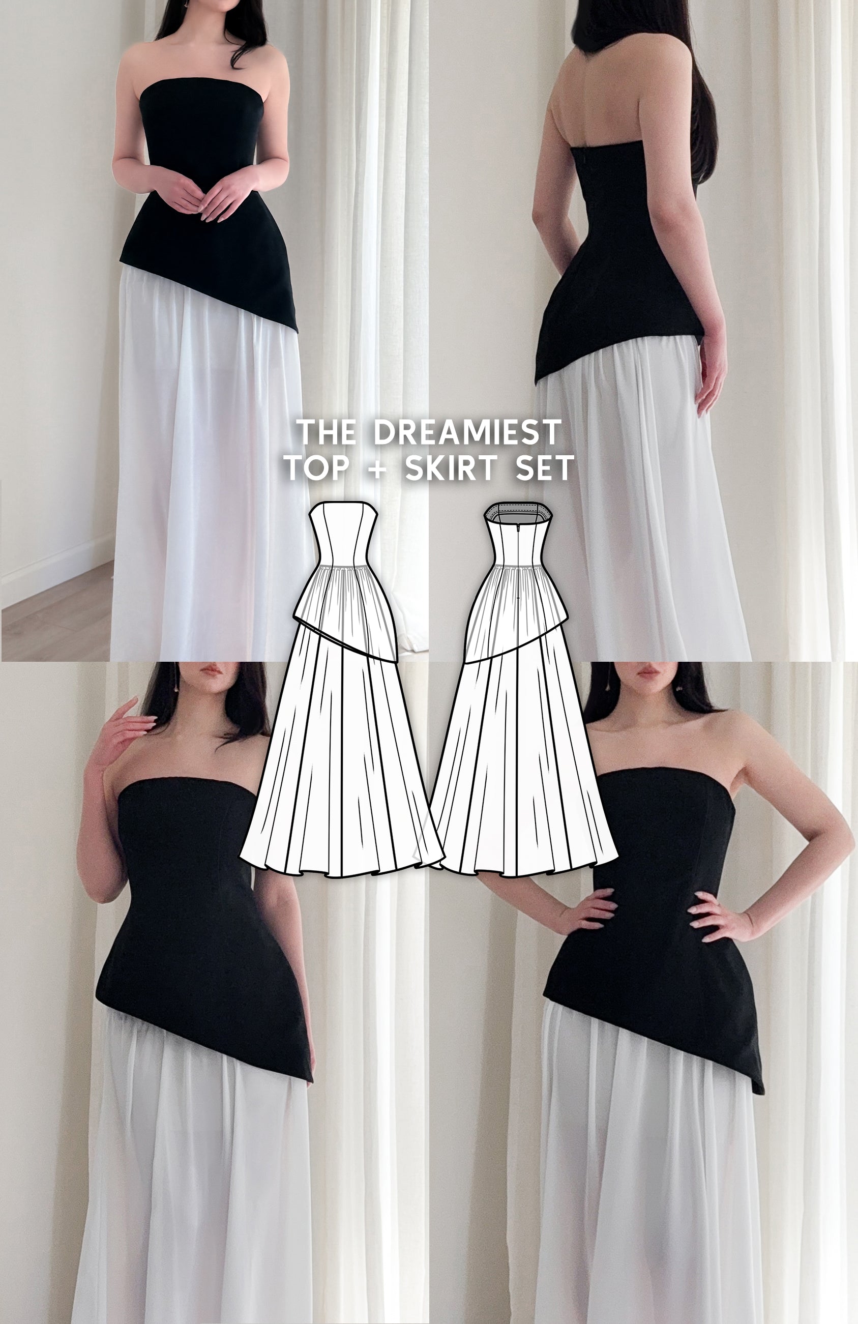 Petal Strapless Top Sewing Pattern by Dressmaking Amóre