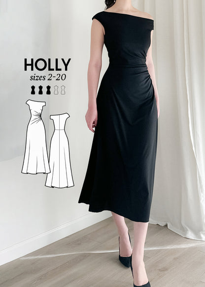 Holly Asymmetric Dress Sewing Pattern by Dressmaking Amóre Holly Asymmetric Dress Sewing Pattern by Dressmaking Amóre