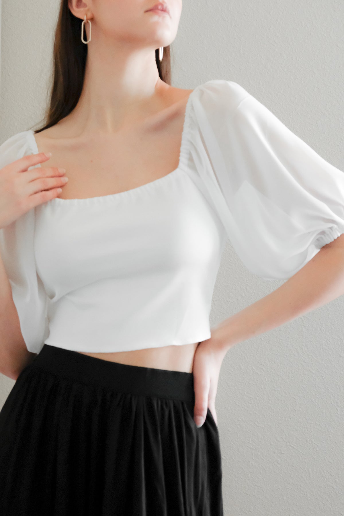 puff sleeved crop top pattern